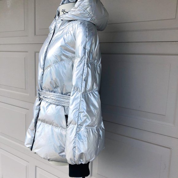 7 For All Mankind Hooded Belted Down Parka - Picture 3 of 8